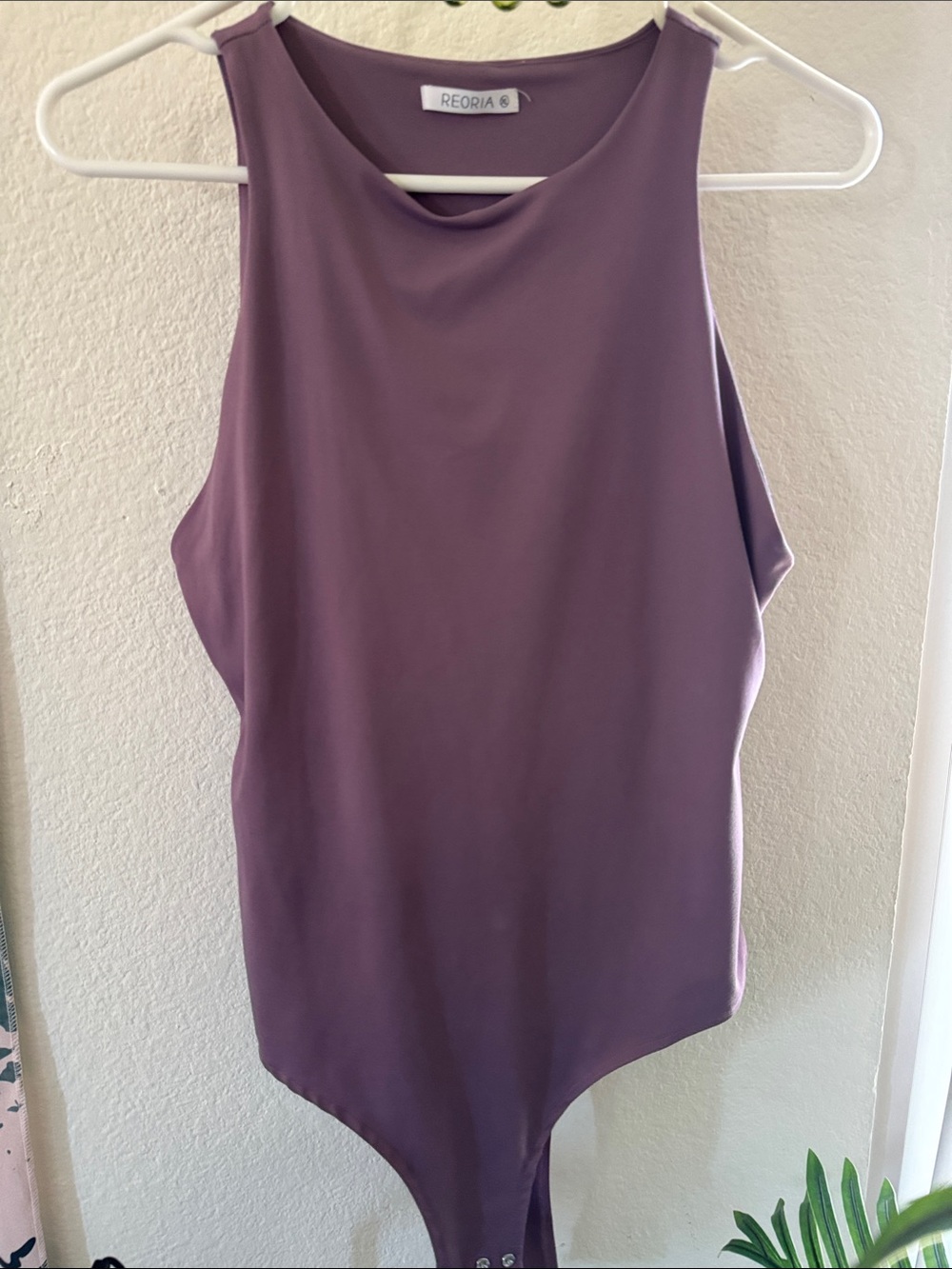 ReoRia Sleeveless Mauve-Purple Bodysuit Tank